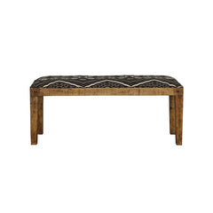 Lamont Fabric Upholstered Accent Bench Black and Natural - What&