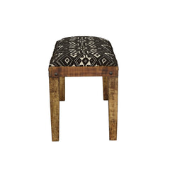 Lamont Fabric Upholstered Accent Bench Black and Natural - What&