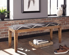 Lamont Fabric Upholstered Accent Bench Black and Natural - What&