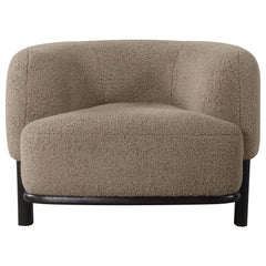 Lawler Upholstered Barrel Back Accent Chair Brown and Black - What&