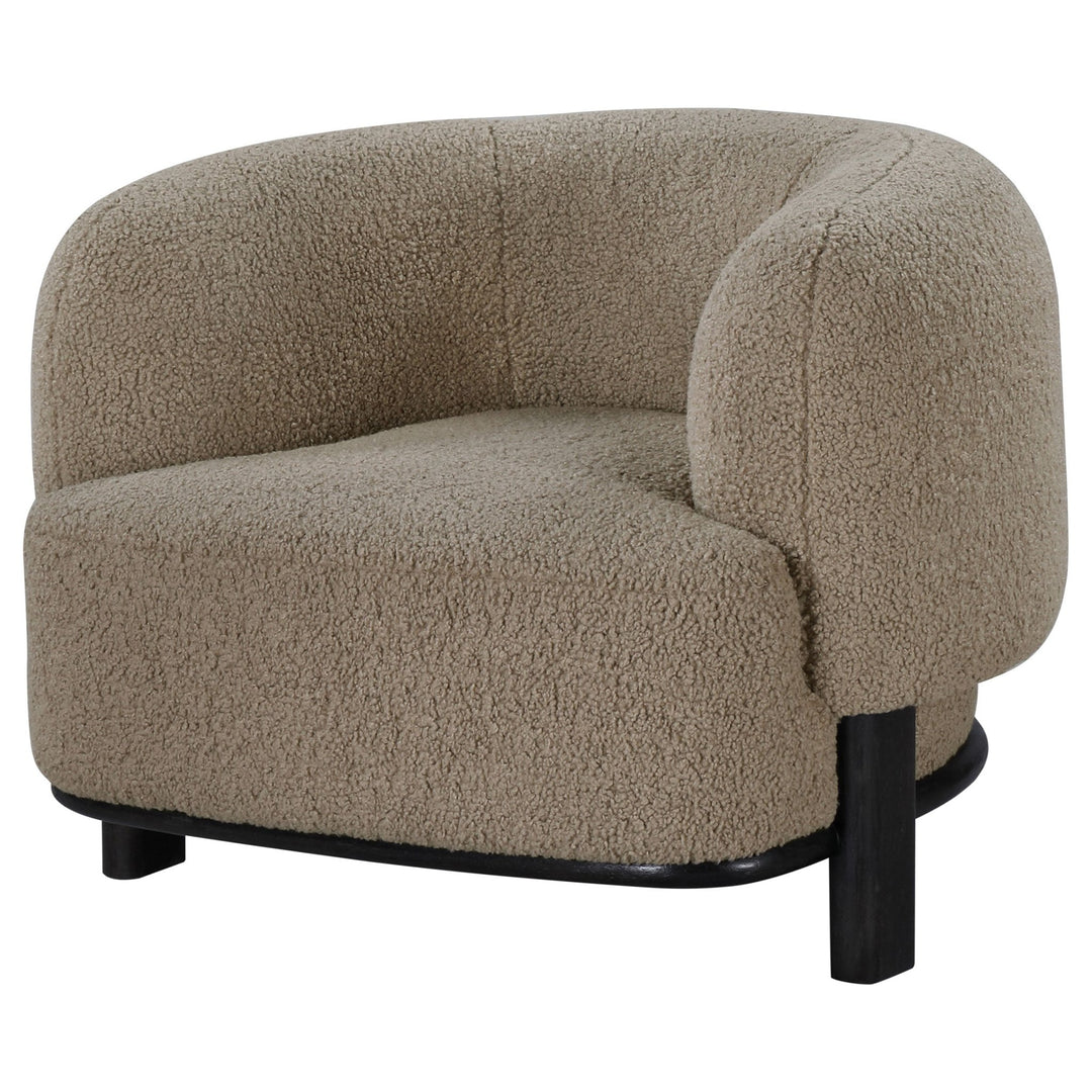 Lawler Upholstered Barrel Back Accent Chair Brown and Black - What&