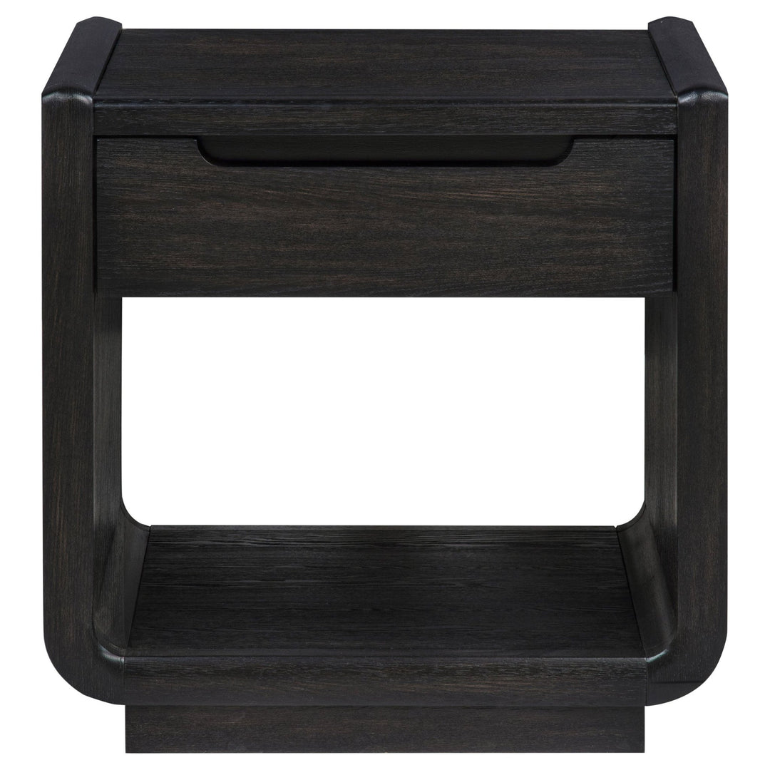 Leandro 1-drawer Wood Occasional Side End Table Burnished Black - What&