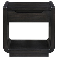 Leandro 1-drawer Wood Occasional Side End Table Burnished Black - What&
