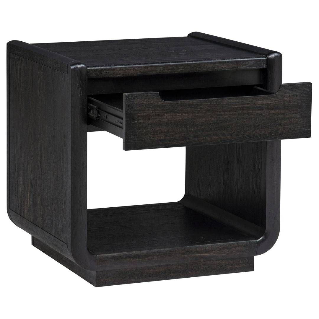 Leandro 1-drawer Wood Occasional Side End Table Burnished Black - What&
