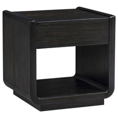 Leandro 1-drawer Wood Occasional Side End Table Burnished Black - What&