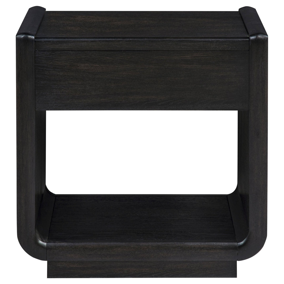 Leandro 1-drawer Wood Occasional Side End Table Burnished Black - What&