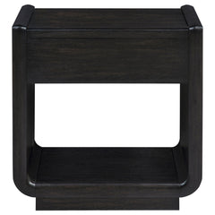 Leandro 1-drawer Wood Occasional Side End Table Burnished Black - What&