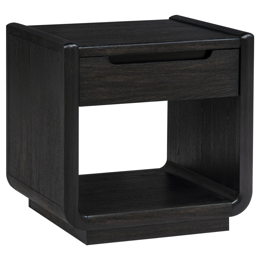 Leandro 1-drawer Wood Occasional Side End Table Burnished Black - What's New Furniture Portland