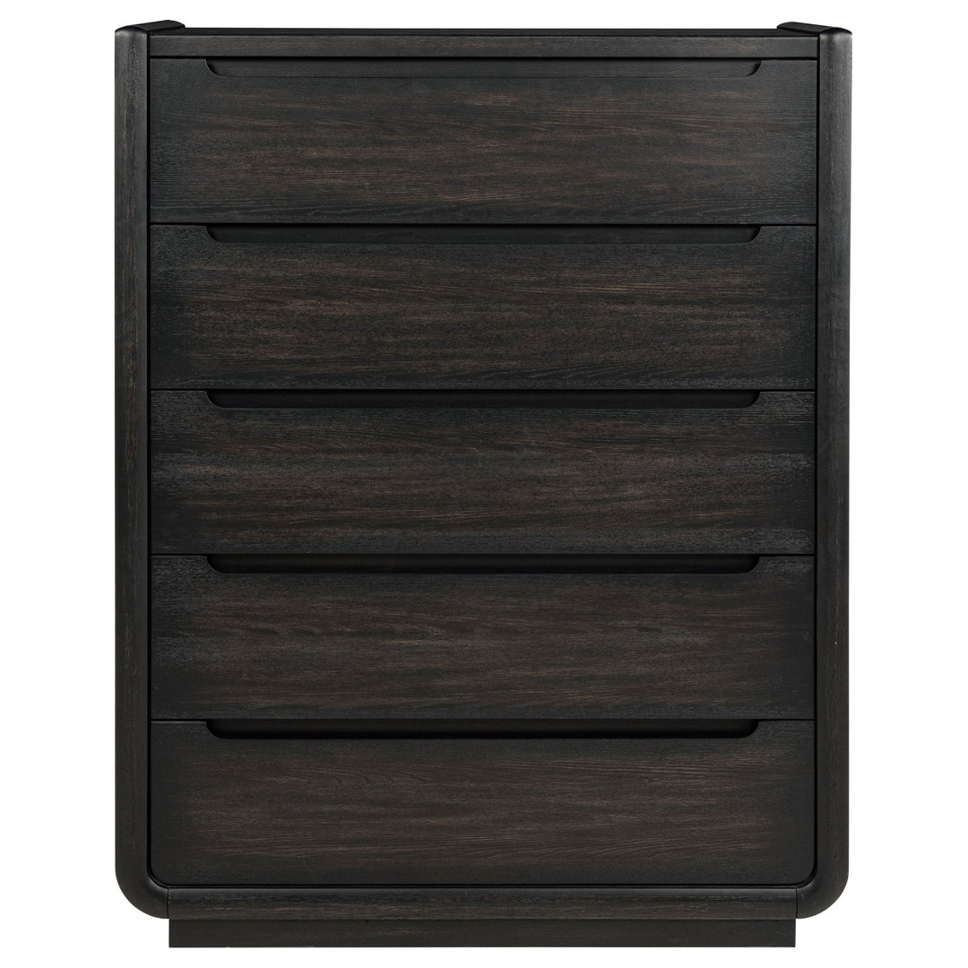 Leandro 5-drawer Bedroom Chest of Drawers Burnished Black - What&