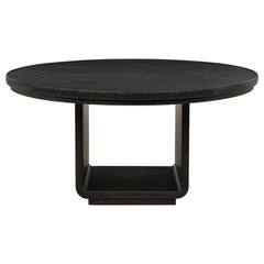 Leandro 60-inch Round Dining Table Burnished Black - What&