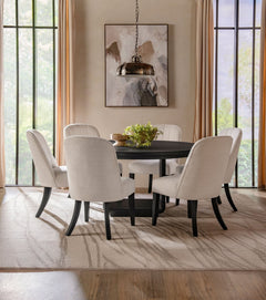 Leandro 60-inch Round Dining Table Burnished Black - What&