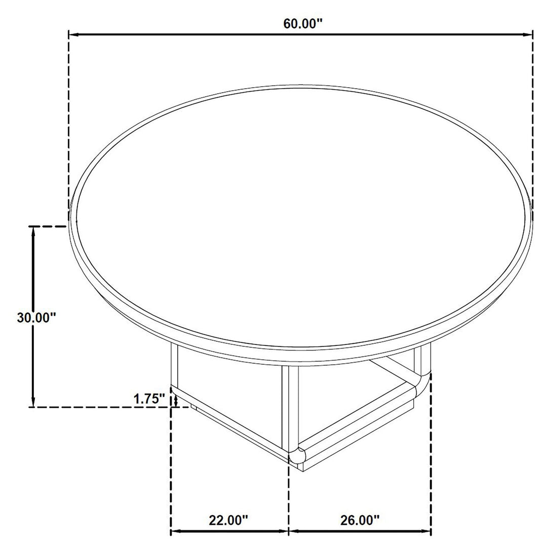 Leandro 60-inch Round Dining Table Burnished Black - What&