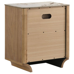 Leanne 2-drawer Sinter Stone Top Nightstand Light Oak - What&