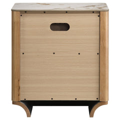 Leanne 2-drawer Sinter Stone Top Nightstand Light Oak - What&