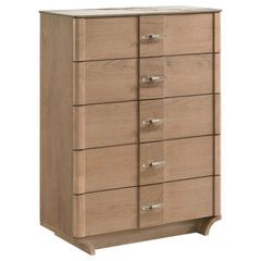 Leanne 5-drawer Sinter Stone Top Chest of Drawers Light Oak - What&