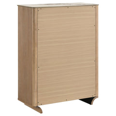 Leanne 5-drawer Sinter Stone Top Chest of Drawers Light Oak - What&