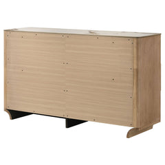 Leanne 6-drawer Sinter Stone Top Dresser Cabinet Light Oak - What&