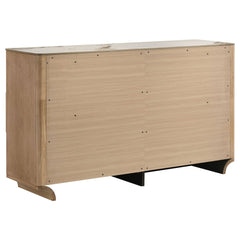 Leanne 6-drawer Sinter Stone Top Dresser Cabinet Light Oak - What&