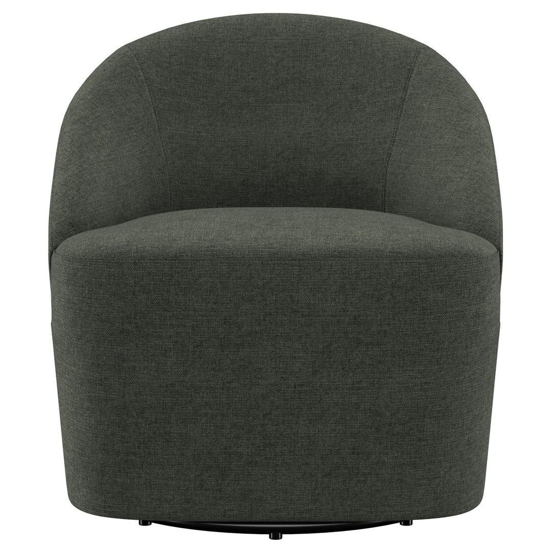 Leon Upholstered Barrel Accent Swivel Chair Hunter Green - What&
