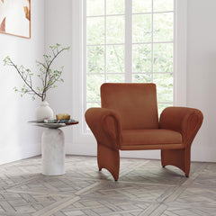 Liana Upholstered Roll Arm Accent Armchair Rust Orange - What&