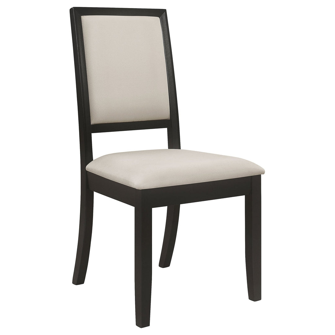 Louise Upholstered Wood Dining Side Chair Black (Set of 2) - What&