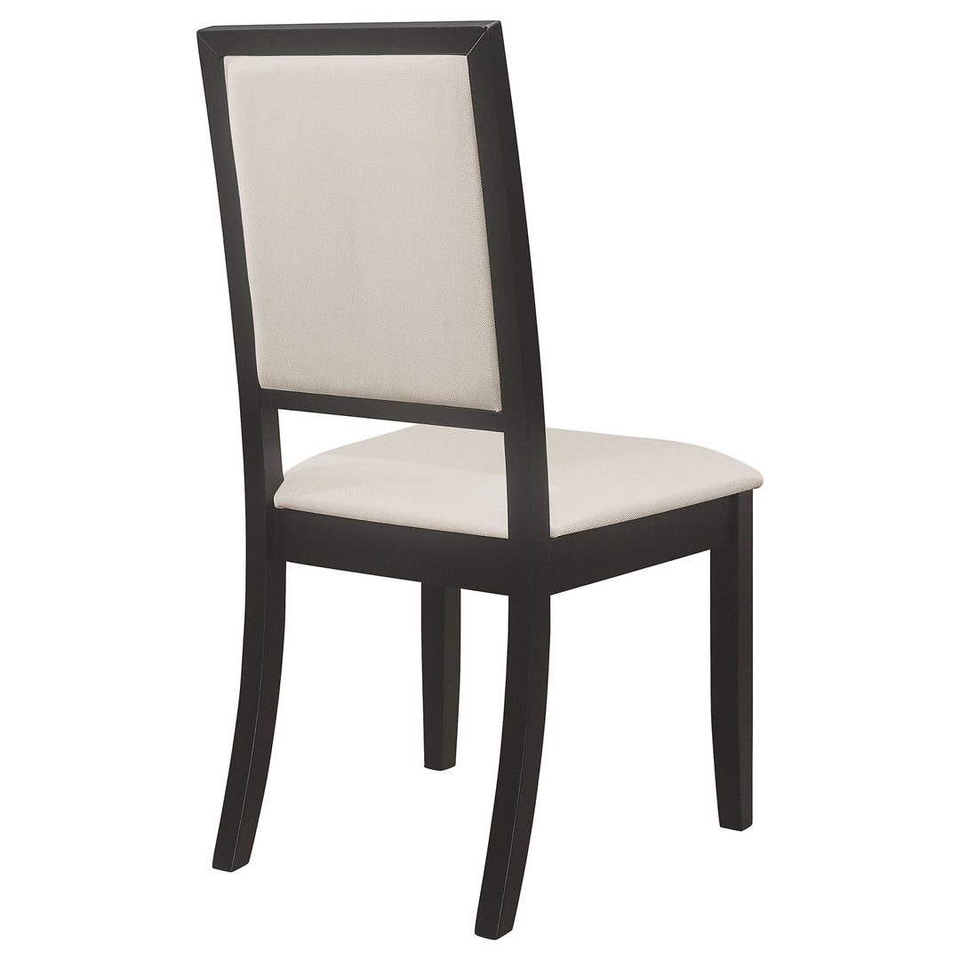 Louise Upholstered Wood Dining Side Chair Black (Set of 2) - What&