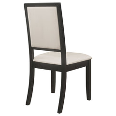 Louise Upholstered Wood Dining Side Chair Black (Set of 2) - What&