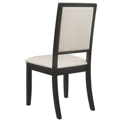 Louise Upholstered Wood Dining Side Chair Black (Set of 2) - What&