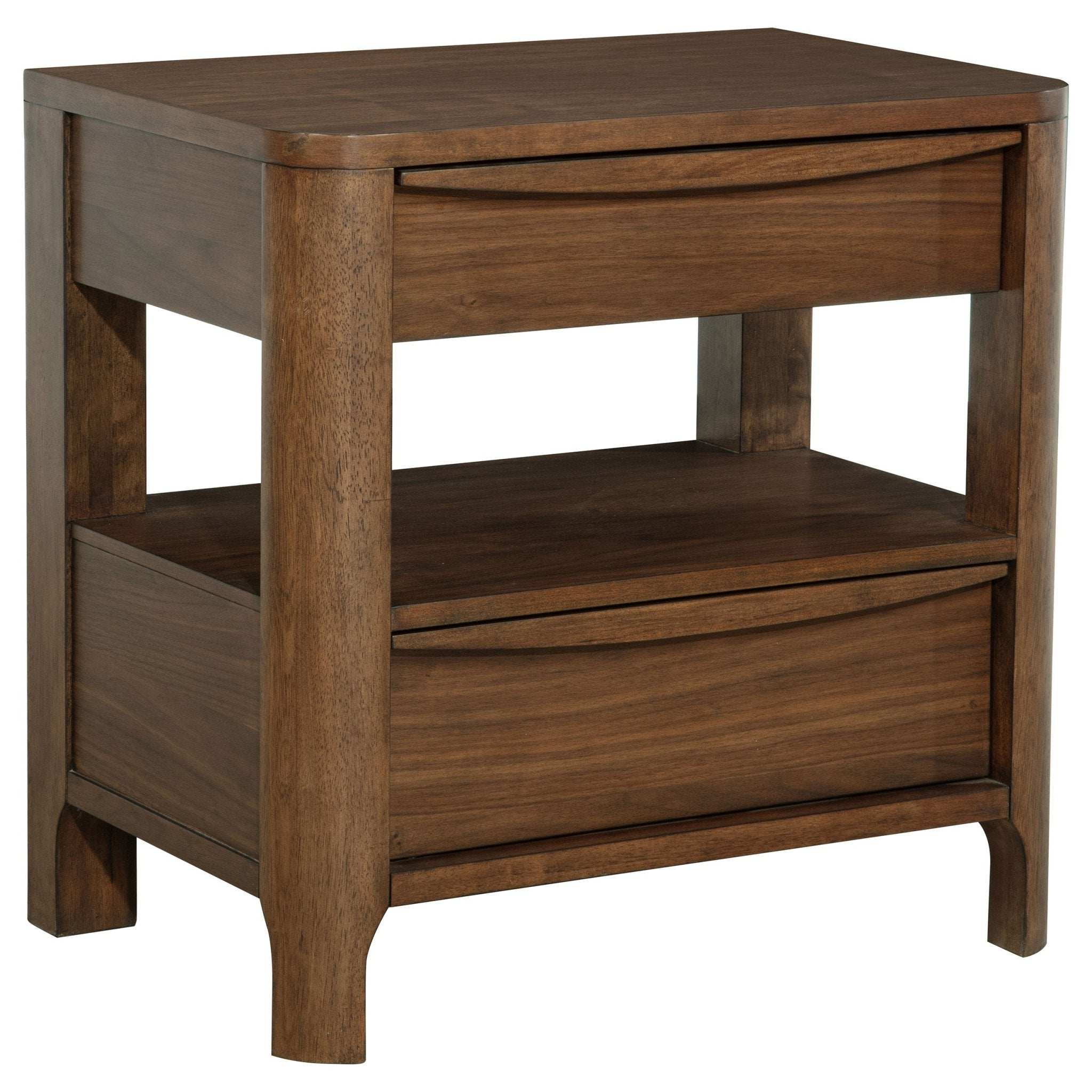 Maderia 2-drawer Nightstand Bedside Table Walnut - What's New Furniture Portland