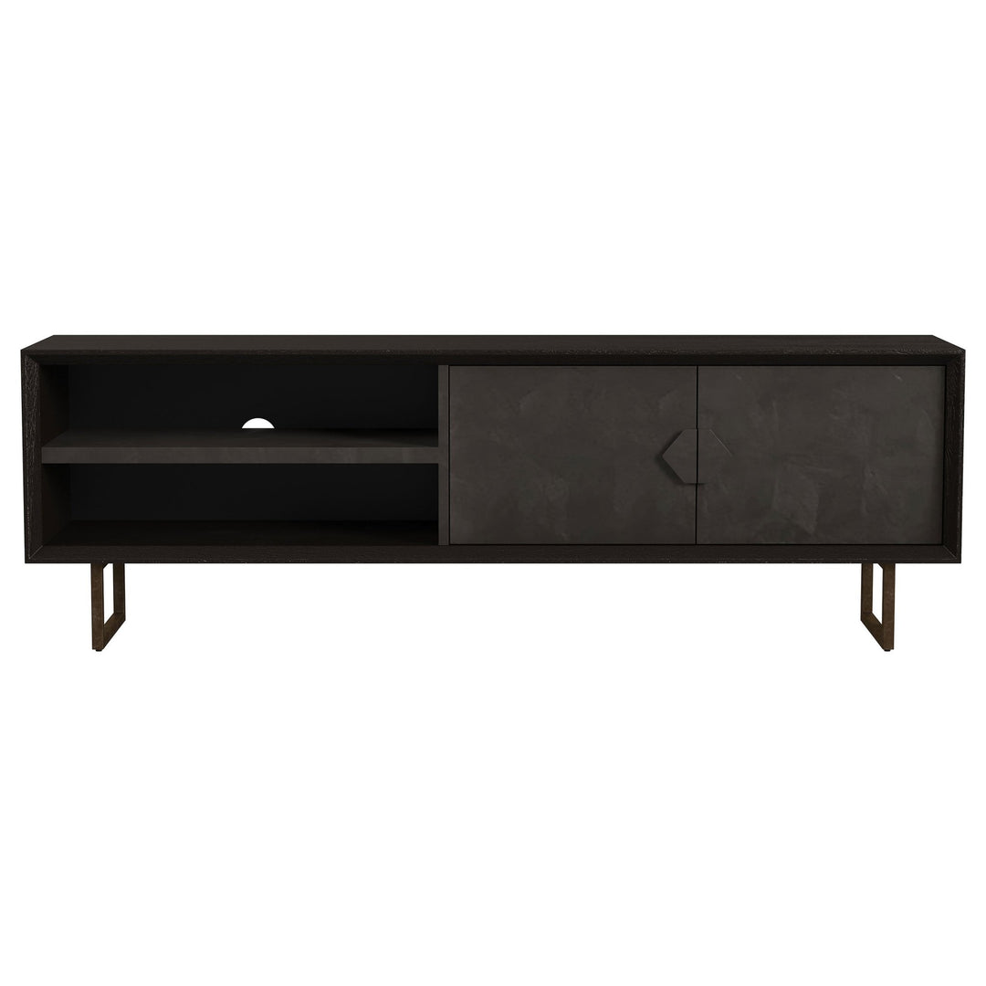 Marsden 2-door Mango Wood 70-inch TV Stand Charcoal Black - What&