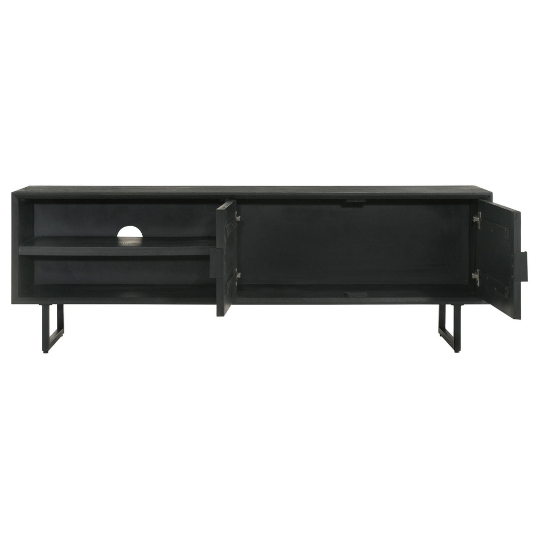 Marsden 2-door Mango Wood 70-inch TV Stand Charcoal Black - What&