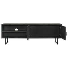 Marsden 2-door Mango Wood 70-inch TV Stand Charcoal Black - What&