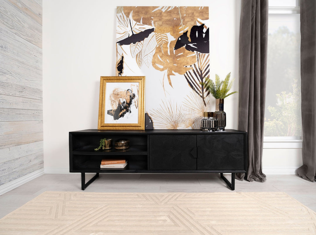 Marsden 2-door Mango Wood 70-inch TV Stand Charcoal Black - What&