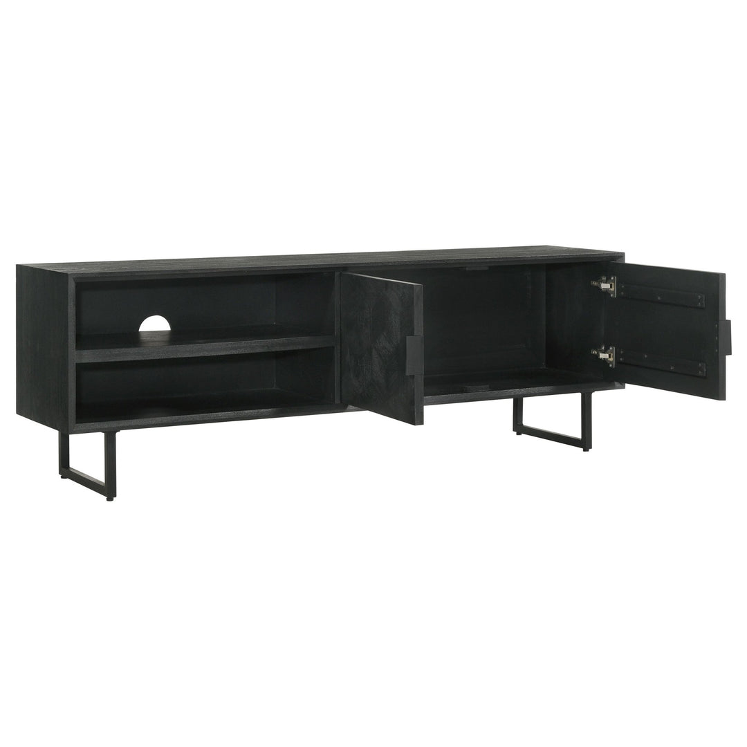 Marsden 2-door Mango Wood 70-inch TV Stand Charcoal Black - What&