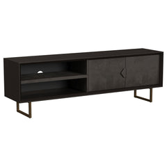 Marsden 2-door Mango Wood 70-inch TV Stand Charcoal Black - What&