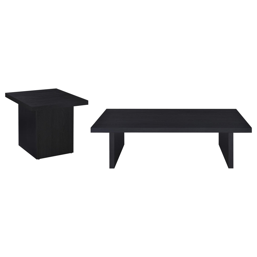 Max 2-piece Rectangular Coffee and End Table Set Black - What&
