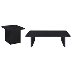 Max 2-piece Rectangular Coffee and End Table Set Black - What&