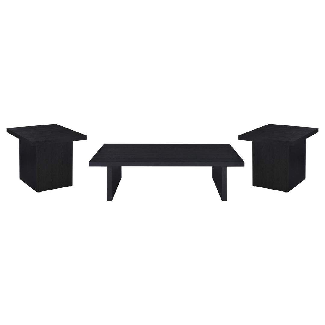 Max 3-piece Rectangular Coffee and End Table Set Black - What&