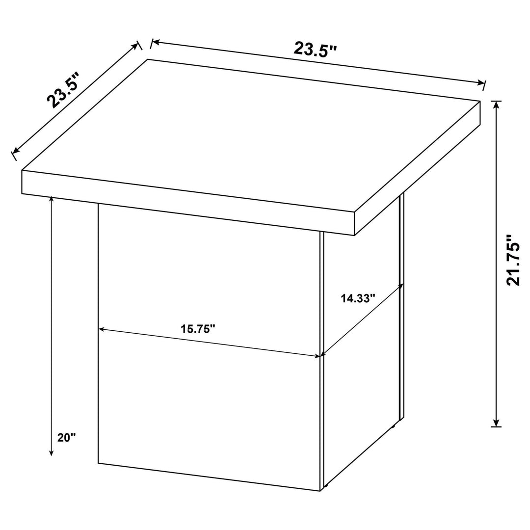 Max Square Engineered Laminate End Side Table Black - What&