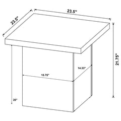 Max Square Engineered Laminate End Side Table Black - What&