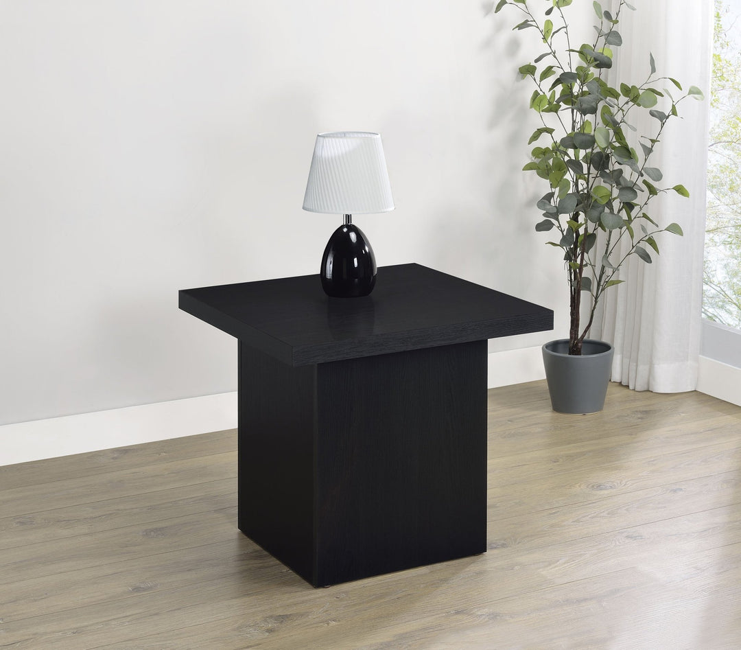 Max Square Engineered Laminate End Side Table Black - What&
