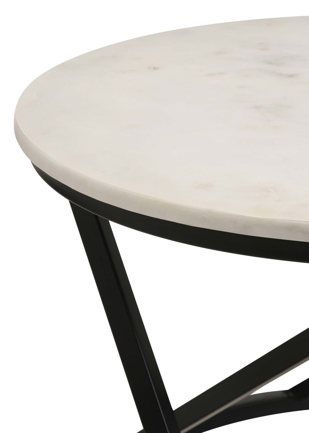 Miguel Round Marble Top Coffee Table White and Black - What&