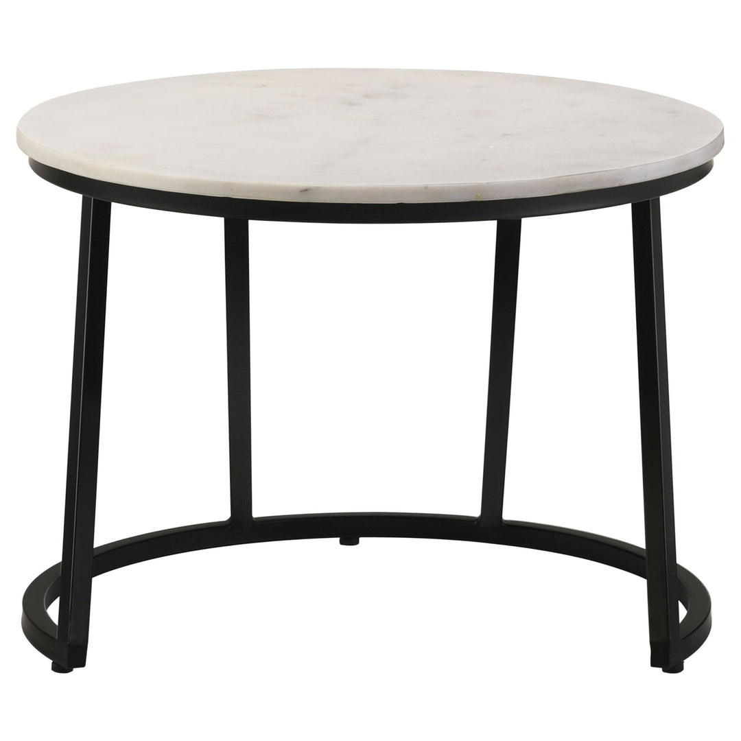 Miguel Round Marble Top Coffee Table White and Black - What&