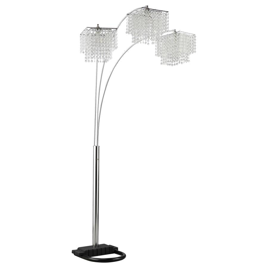 Miriam Hanging Crystal Arc Floor Lamp - What's New Furniture - Portland, Oregon