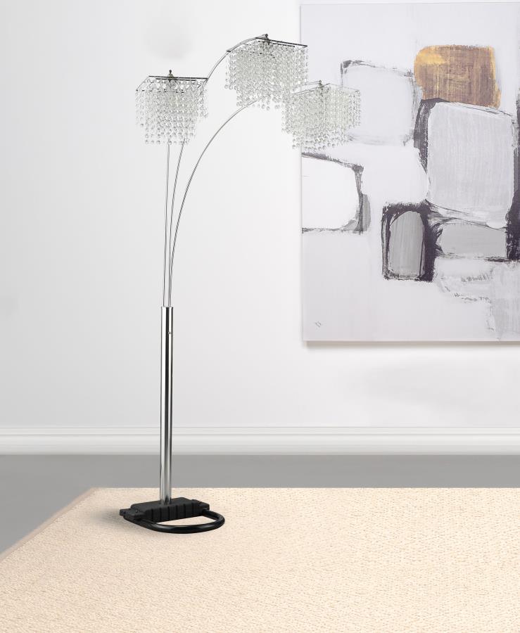 Miriam Hanging Crystal Arc Floor Lamp - What&