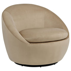 Myernick Velvet Upholstered Swivel Accent Chair Camel - What&