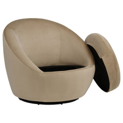 Myernick Velvet Upholstered Swivel Accent Chair Camel - What&