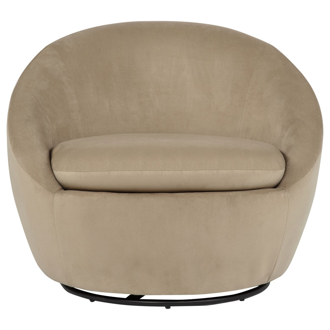 Myernick Velvet Upholstered Swivel Accent Chair Camel - What&
