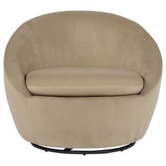 Myernick Velvet Upholstered Swivel Accent Chair Camel - What&