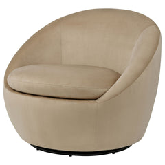 Myernick Velvet Upholstered Swivel Accent Chair Camel - What&